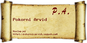 Pokorni Arvid névjegykártya